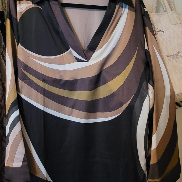 Retro Style 60's 70's Multicolor V-Neck Mini Dress - Picture 1 of 3